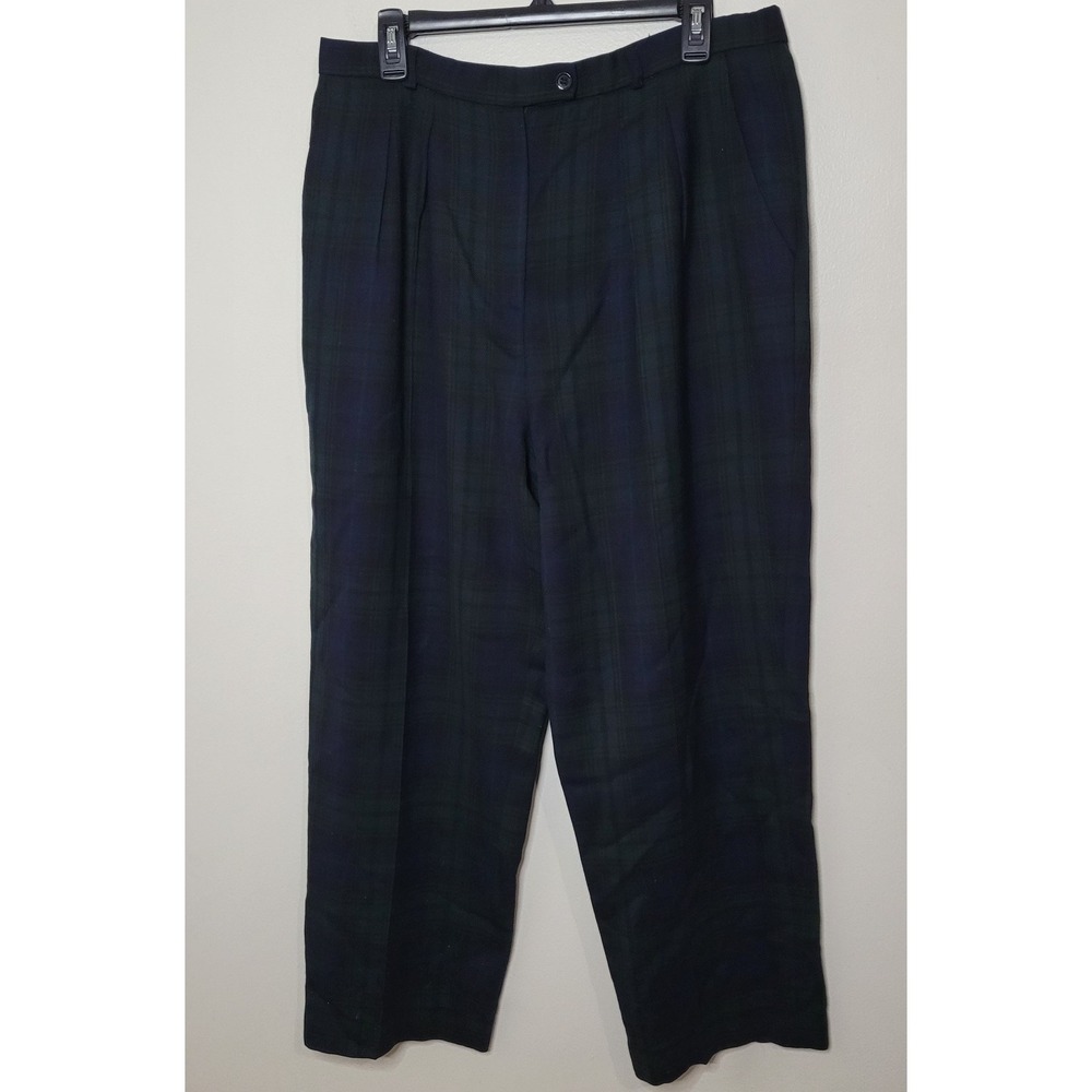Vintage Blackwatch Plaid Pull on Ankle Pants Preppy Classic Old Money Size 12